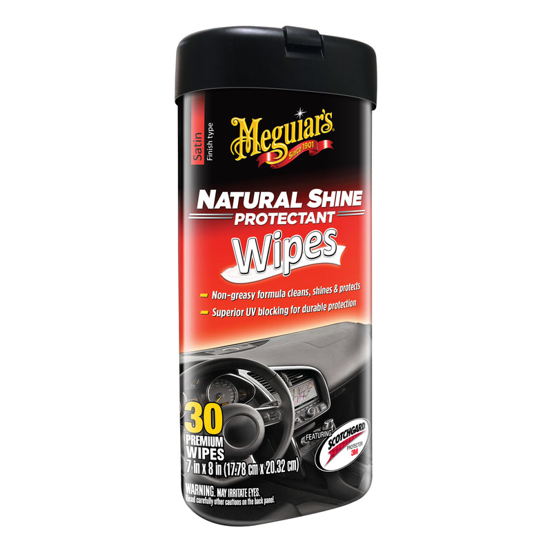 MEGUIAR'S - Meguiar's Natural Shine Plastic/Rubber/Vinyl Protectant Wipes 30 ct