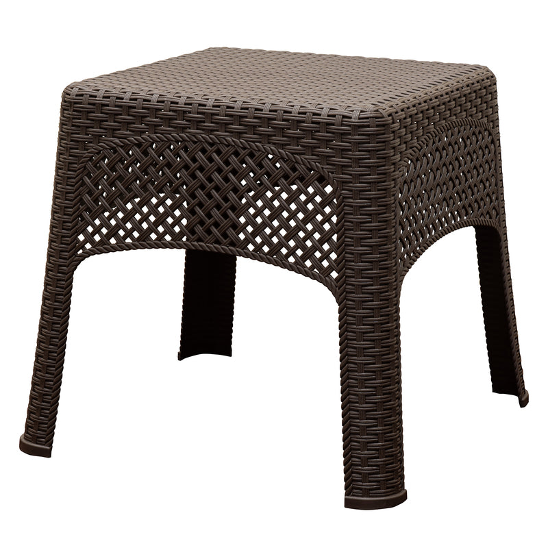 ADAMS - Adams Earth Brown Square Resin Woven Side Table