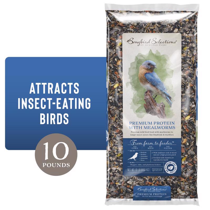 SONGBIRD SELECTIONS - Songbird Selections Premium Protein with Mealworm Wild Bird Seed Wild Bird Food 10 lb
