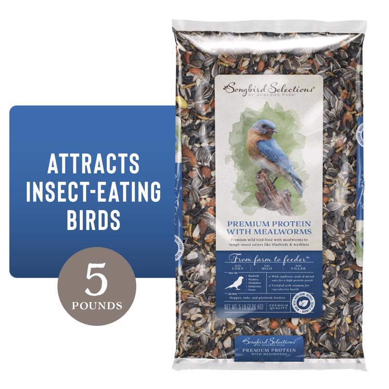 SONGBIRD SELECTIONS - Songbird Selections Premium Protein with Mealworms Wild Bird Seed Wild Bird Food 5 lb