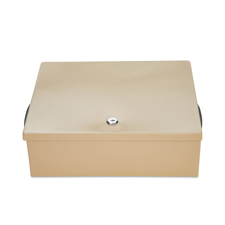 CONTROLTEK - Jumbo Locking Cash Box, 1 Compartment, 14.38 x 11 x 4.13, Sand