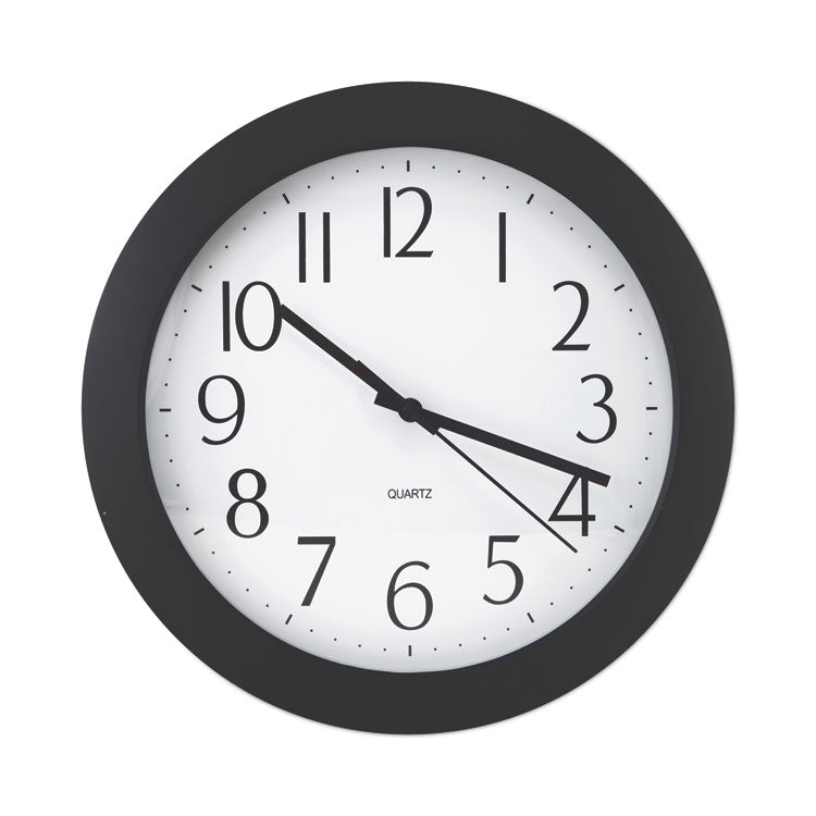 Universal - Whisper Quiet Clock, 12" Overall Diameter, Black Case, 1 AA (sold separately)