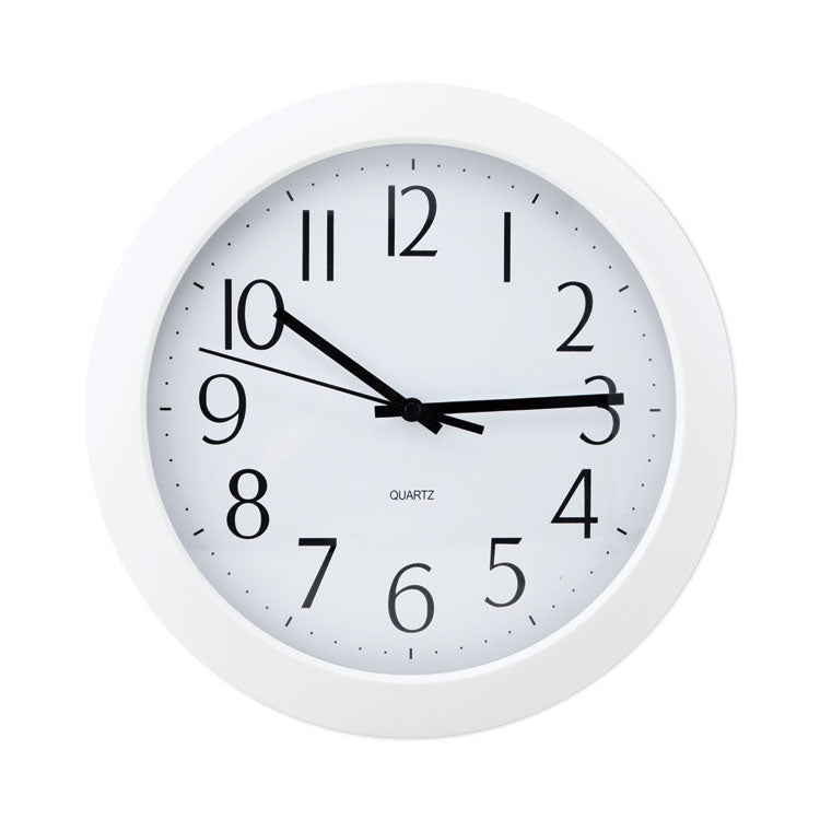 Universal - Whisper Quiet Clock, 12" Overall Diameter, White Case, 1 AA (sold separately)