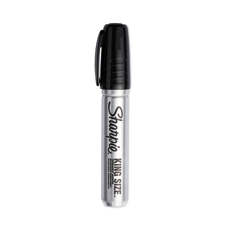 Sharpie - King Size Permanent Marker, Broad Chisel Tip, Black, 4/Pack