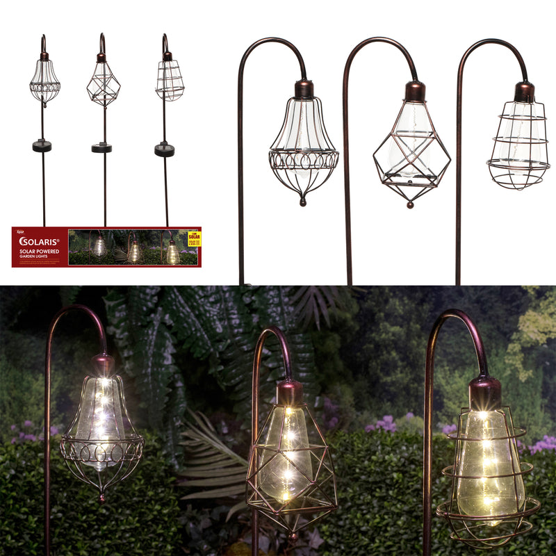 ALPINE - Alpine Solalris Bronze Glass/Iron 33 in. H Edison Bulb Solar Garden Stake - Case of 6