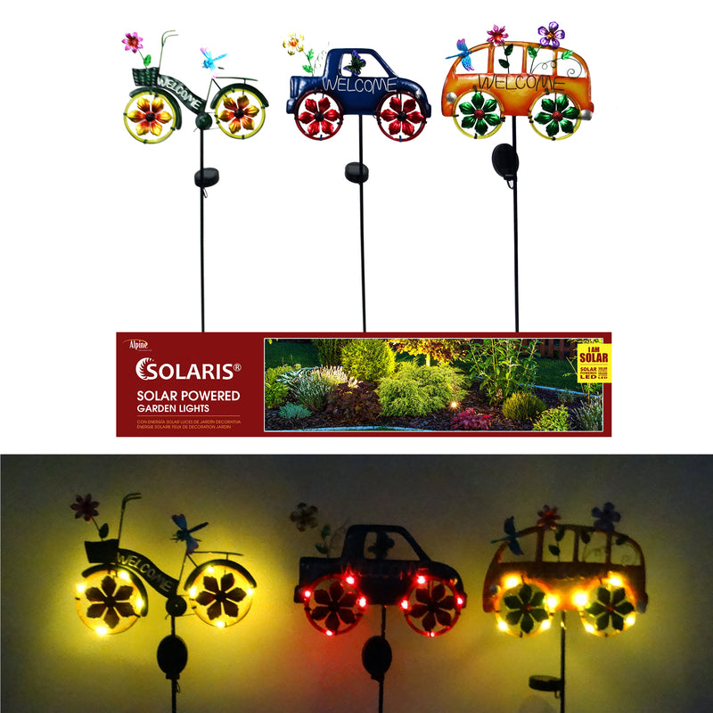 ALPINE - Alpine Solaris Assorted Iron 36 in. H Welcome Mobile LED Garden Stake - Case of 12