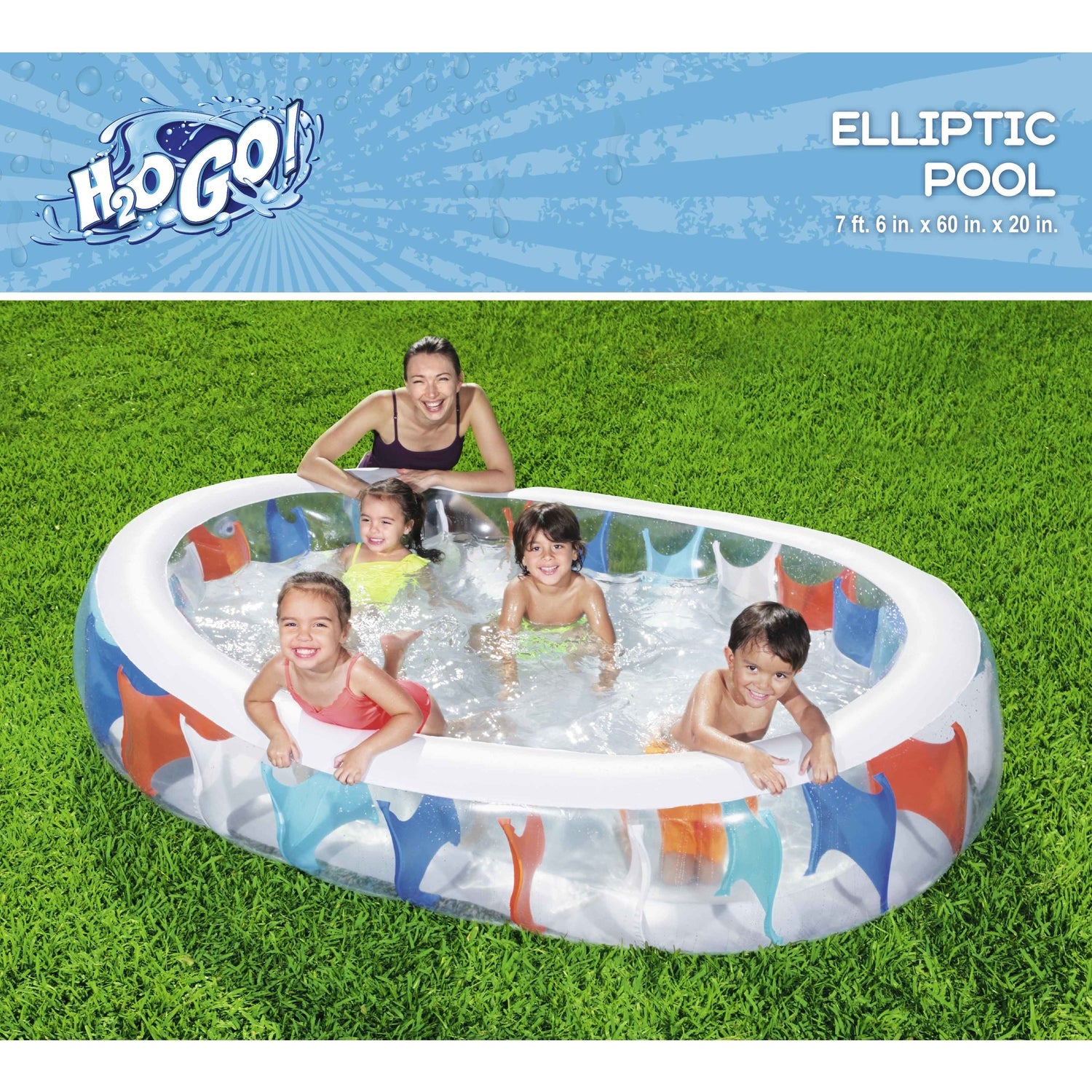 Bestway H2OGO 141 gal Oval Inflatable Pool 60 in. H X 20 in. W X 7.5 in. L - Case of 2
