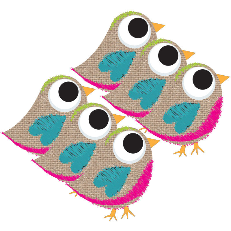 ASHLEY PRODUCTIONS - Magnetic Whiteboard Eraser, Burlap Scribble Tweet, Pack of 6