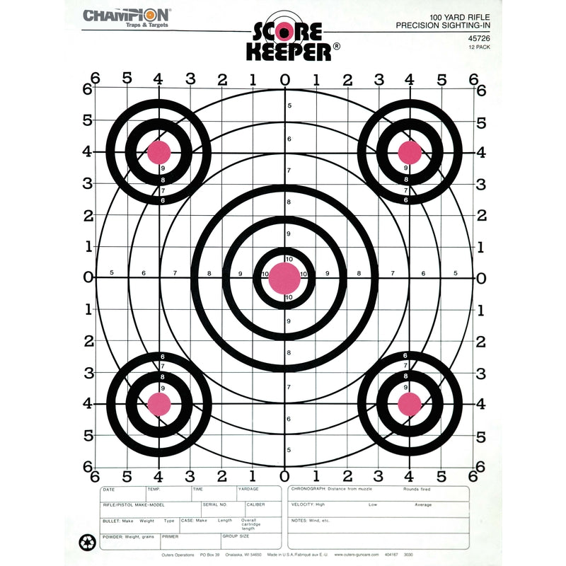 CHAMPION - Champion Sight-In Target 12 pk