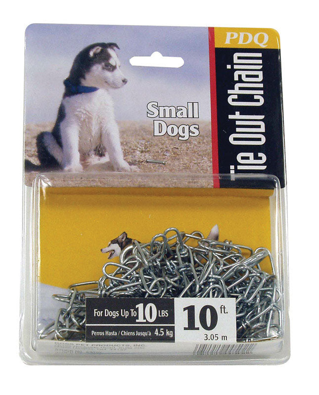 PDQ - PDQ Silver Swivel Steel Dog Tie Out Chain Small