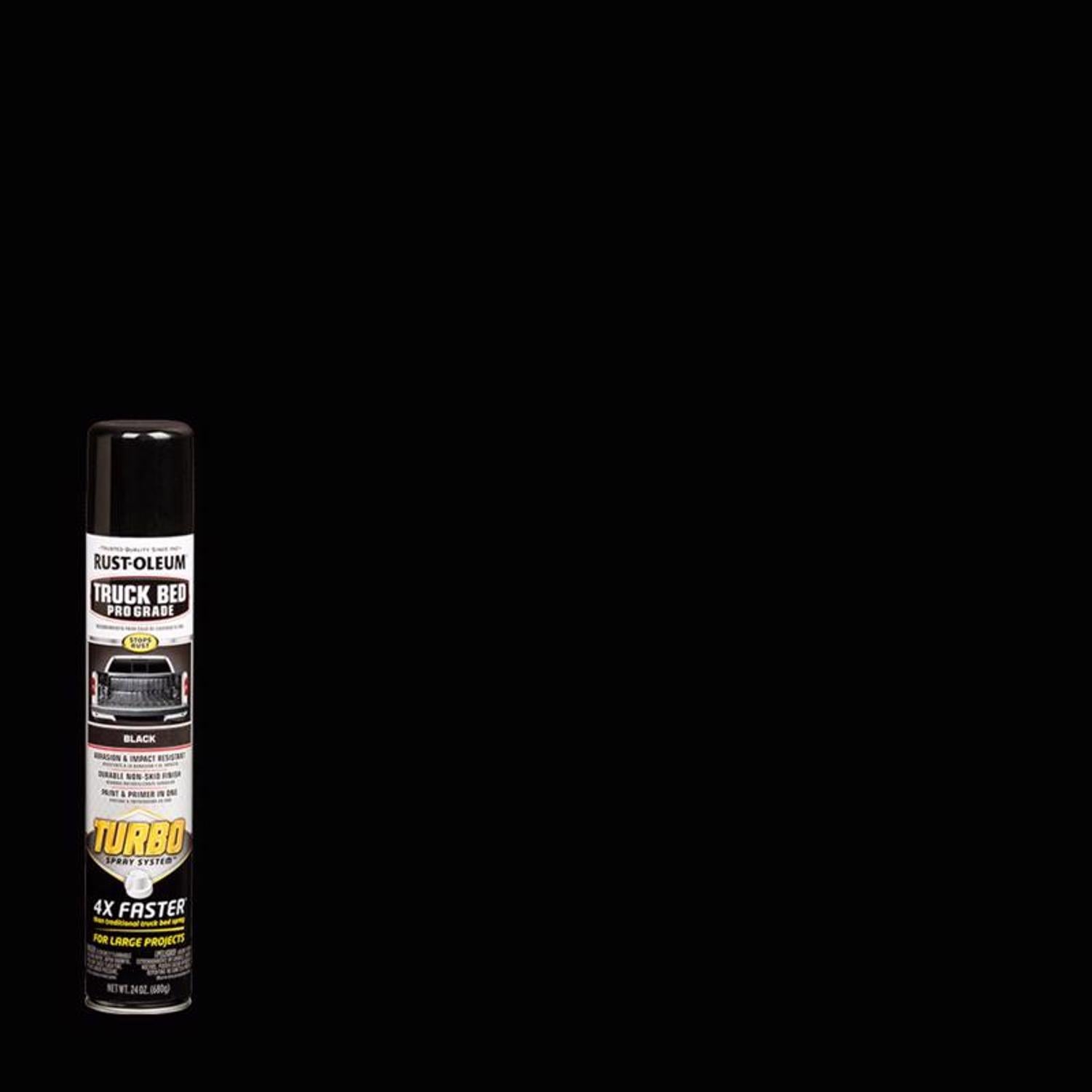 Rust-Oleum Turbo Black Truck Bed Coating Spray 24 oz - Case of 6