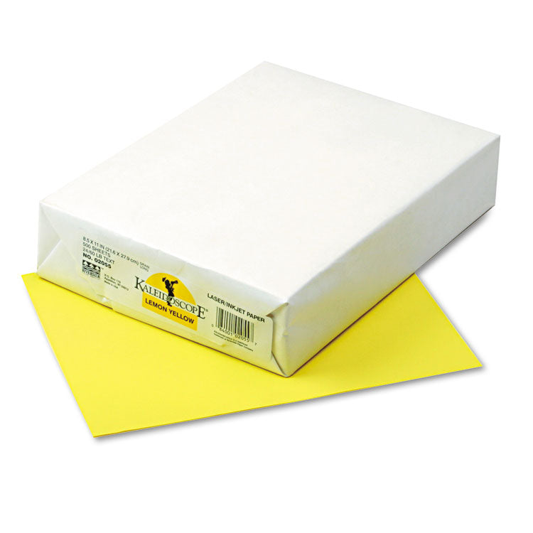 Pacon - Kaleidoscope Multipurpose Colored Paper, 24 lb Bond Weight, 8.5 x 11, Lemon Yellow, 500/Ream