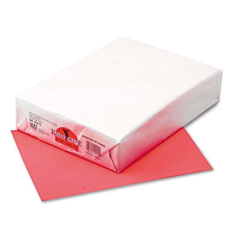 Pacon - Kaleidoscope Multipurpose Paper, 24 lb Bond Weight, 8.5 x 11, Hyper Coral Red, 500/Ream