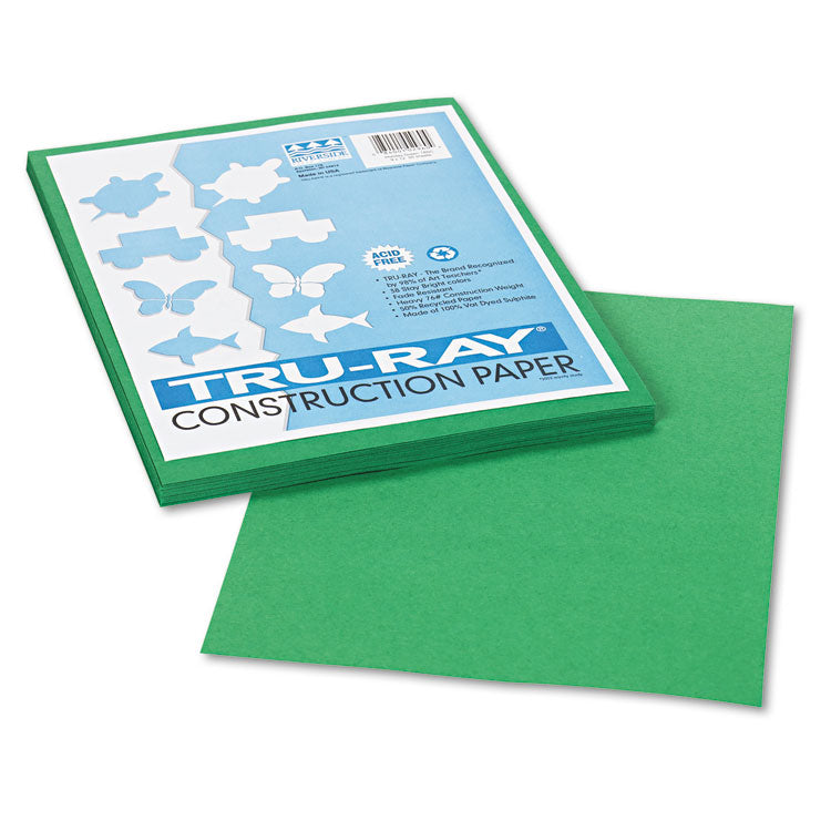 Pacon - Tru-Ray Construction Paper, 76 lb Text Weight, 9 x 12, Holiday Green, 50/Pack