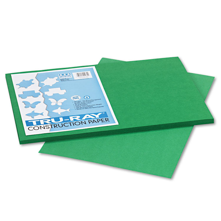 Pacon - Tru-Ray Construction Paper, 76 lb Text Weight, 12 x 18, Holiday Green, 50/Pack