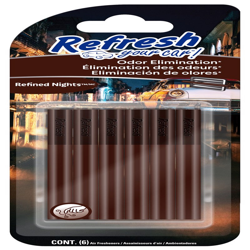 REFRESH YOUR CAR! - Refresh Your Car! Refined Nights Scent Car Vent Clip Solid 6 pk