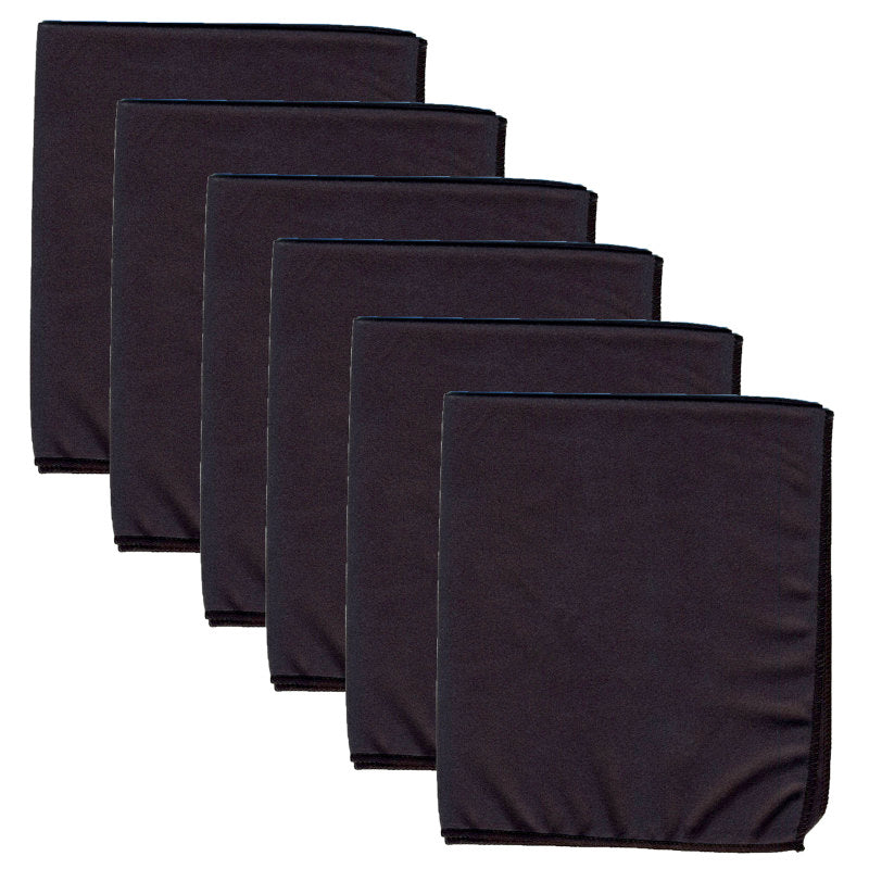 PACON - Microfiber Dry Erase Cloth, Black, 12" x 14", Pack of 6