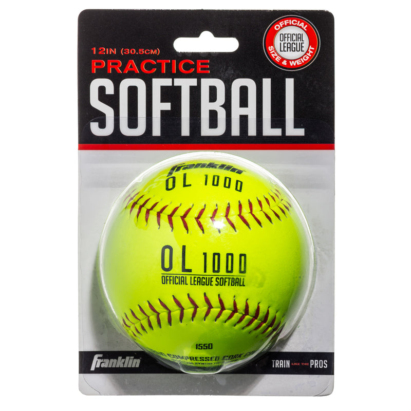 FRANKLIN - Franklin Yellow Cork/Rubber Softballs 12 in. 1 pk