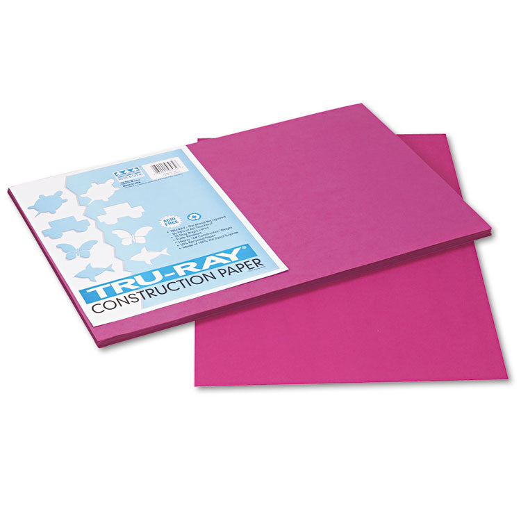 Pacon - Tru-Ray Construction Paper, 76 lb Text Weight, 12 x 18, Magenta, 50/Pack