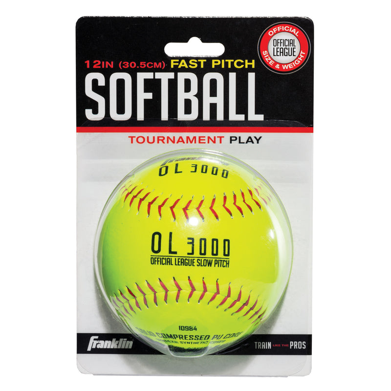 FRANKLIN - Franklin Fast Pitch Yellow Synthetic Softballs 12 in. 1 pk