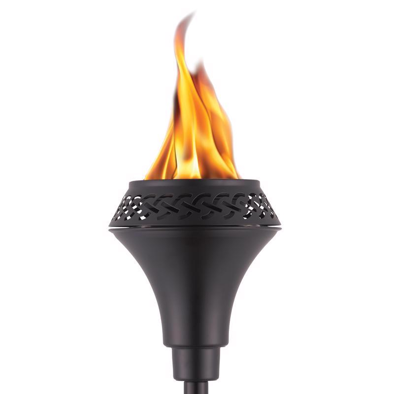 TIKI - TIKI Island King Black Metal 65 in. Large Flame Outdoor Torch 1 pc