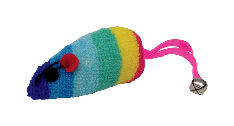 SCRUFFYS - Scruffys Multicolored Fleece Rainbow Mouse Catnip Toy Large 1 pk