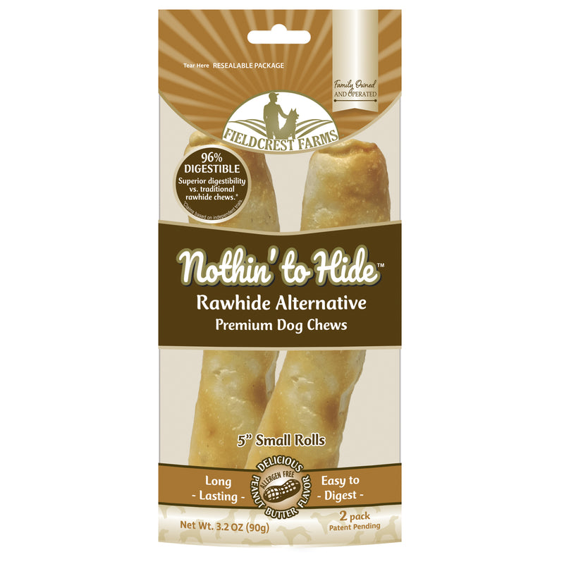 FIELDCREST FARMS - Fieldcrest Farms Nothin' to Hide Peanut Butter Grain Free Chews For Dogs 5 in. 2 pk