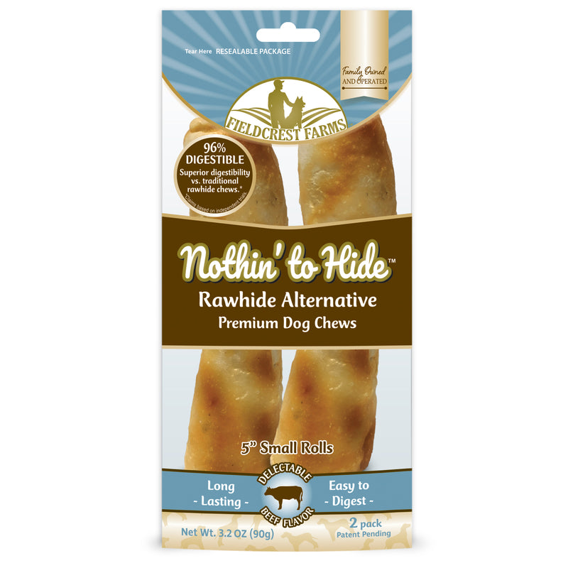 FIELDCREST FARMS - Fieldcrest Farms Nothin' to Hide Beef Grain Free Chews For Dogs 5 in. 2 pk