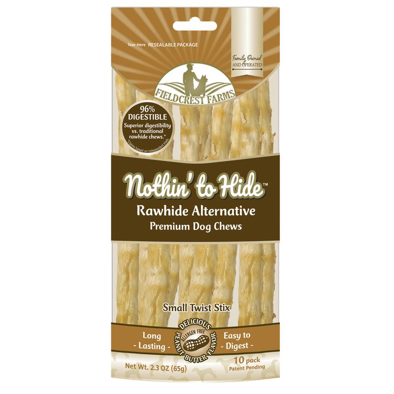 NOTHIN' TO HIDE - Fieldcrest Farms Nothin' to Hide Peanut Butter Grain Free Chews For Dogs 10 pk