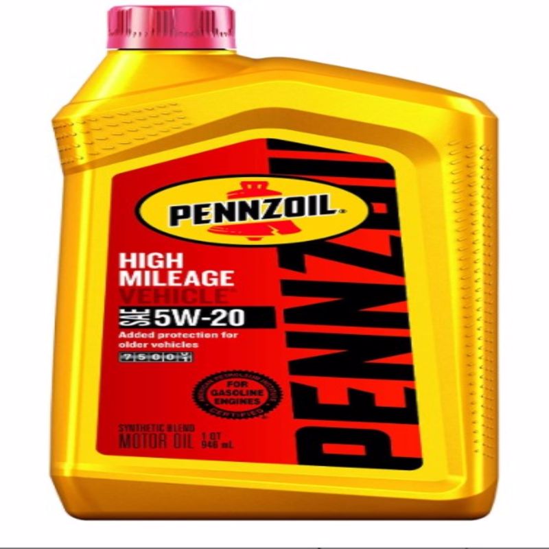 PENNZOIL - Pennzoil High Mileage 5W-20 Gasoline Synthetic Blend Motor Oil 1 qt 1 pk - Case of 6