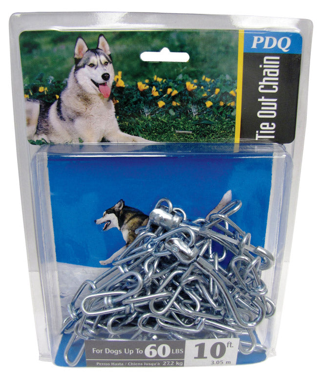 PDQ - PDQ Silver Steel Dog Tie Out Chain Large [43710]