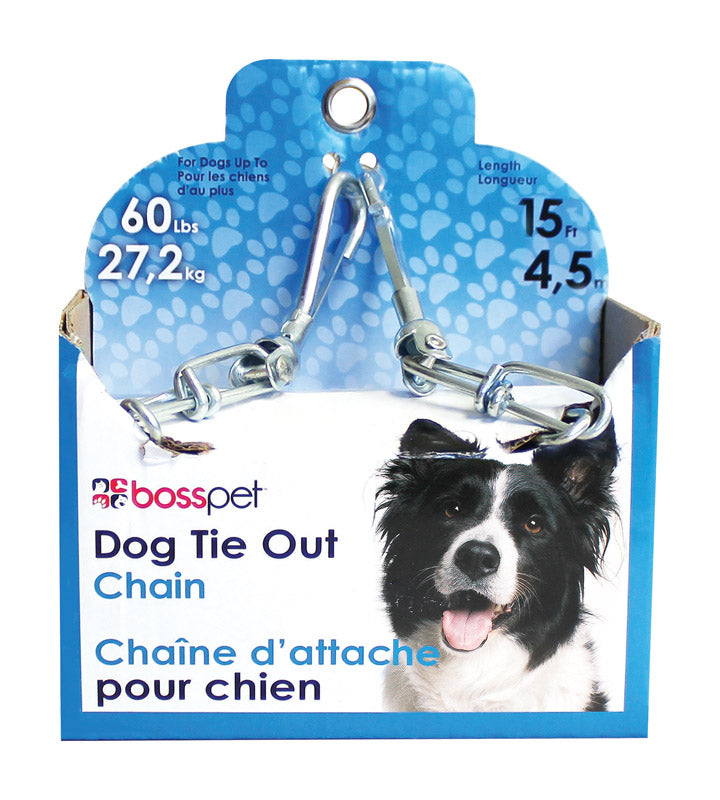 PDQ - PDQ Silver Steel Dog Tie Out Chain Large [43715]