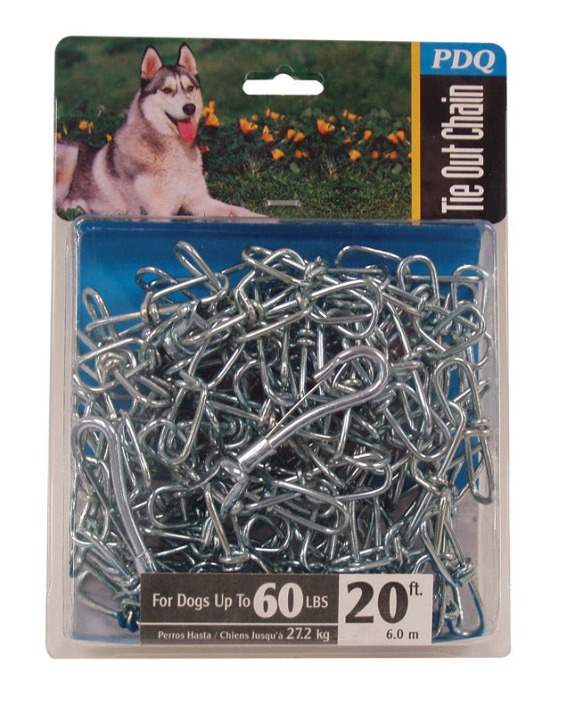 PDQ - PDQ Silver Steel Dog Tie Out Chain Large [43720]