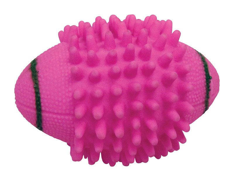 BOSS PET - Boss Pet Digger's Pink Vinyl Spiked Football Squeaky Dog Toy Medium 1 pk