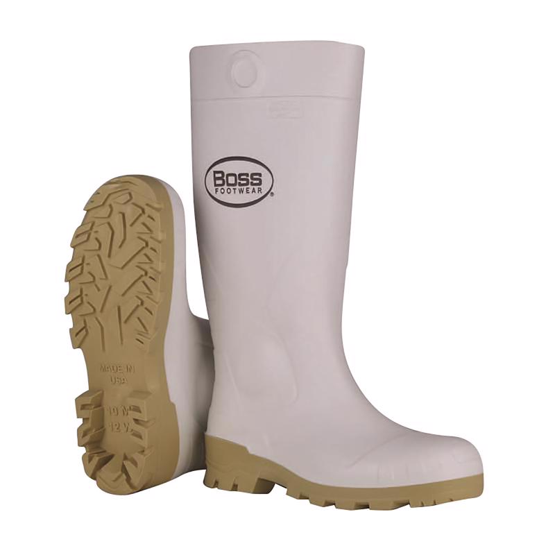 BOSS - Boss Unisex PVC Plain Boots White 8 US Waterproof 1 pair 16 in.