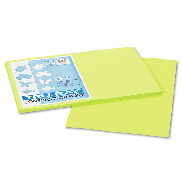 Pacon - Tru-Ray Construction Paper, 76 lb Text Weight, 12 x 18, Brilliant Lime, 50/Pack