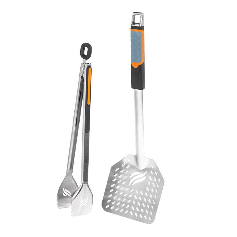 BLACKSTONE - Blackstone Stainless Steel Black/Silver Grill Tool Set 2 pc