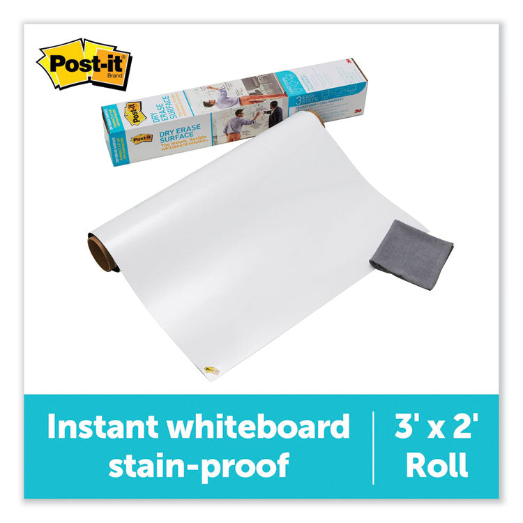 Post-it - Dry Erase Surface with Adhesive Backing, 36 x 24, White Surface
