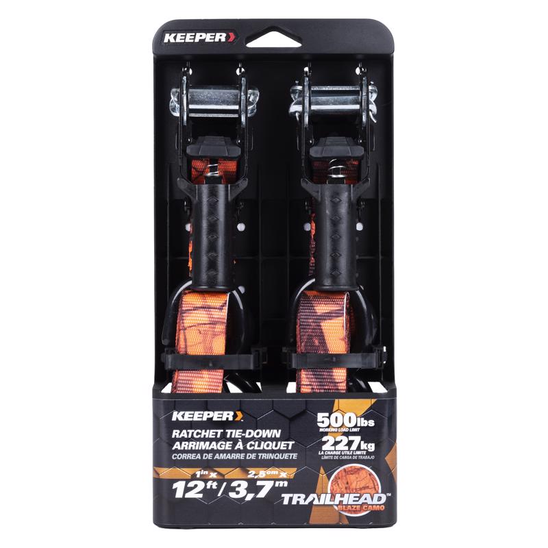 KEEPER - Keeper 12 ft. L Camo Ratchet Tie Down 500 lb 2 pk