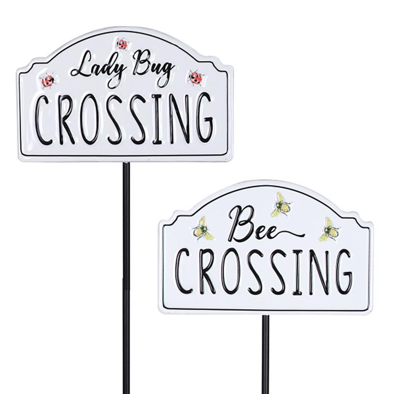 EXHART - Exhart Black/White Metal 26 in. H Lady Bug and Bee Crossing Yard Stake - Case of 12