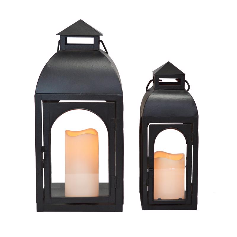 SMART LIVING - Smart Living 15 in. One Mantle Metal Dome Black LED Candle Lantern - Case of 2