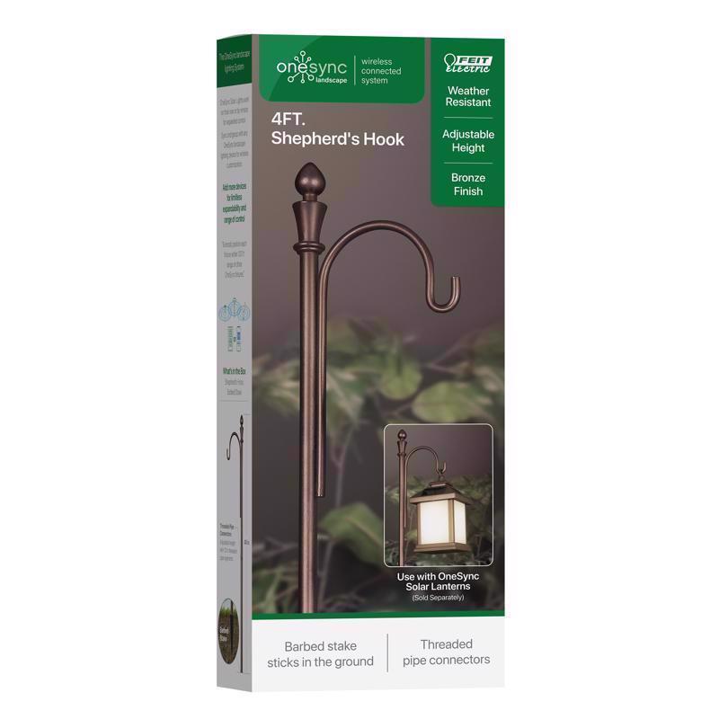 FEIT - Feit SOLAR FIXTURES Bronze Metal 48 in. H Shepherd's Hook 1 pk