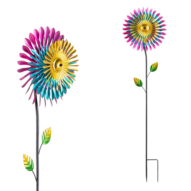 ALPINE - Alpine Multicolored Metal 47 in. H Wind Garden Stake Spinner - Case of 4