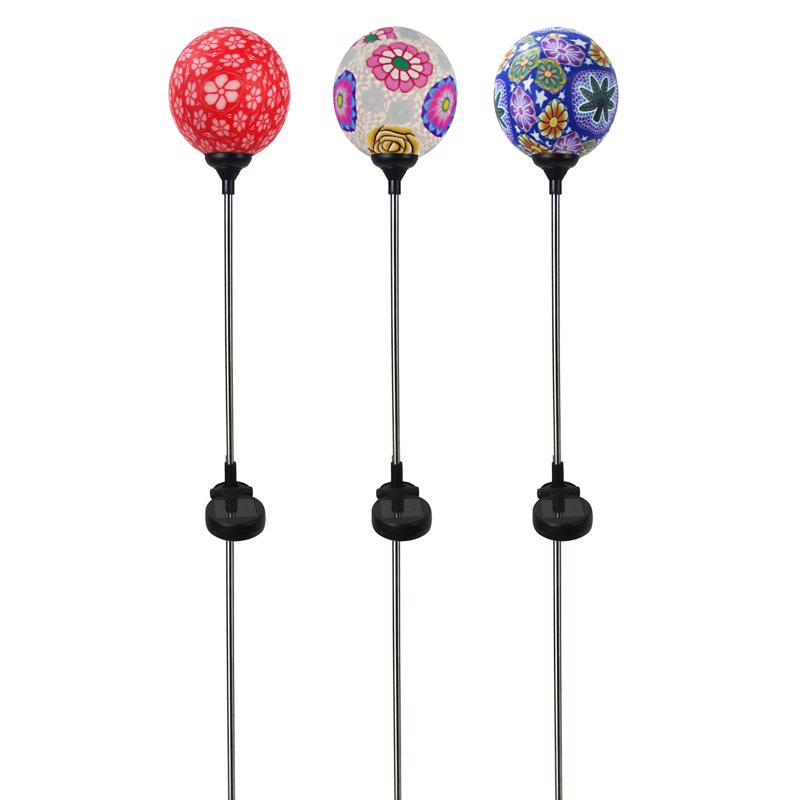 ALPINE - Alpine Multicolored Glass/Metal 34 in. H Soft Clay Ball Outdoor Garden Stake - Case of 9