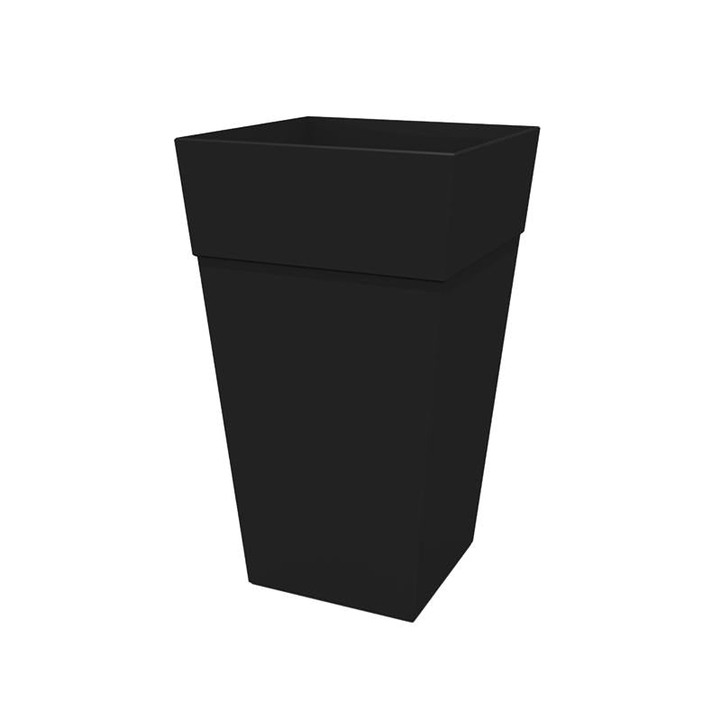 BLOEM - Bloem Finley 25 in. H X 14.65 in. W X 14.65 in. D Resin Tall Tapered Planter Black