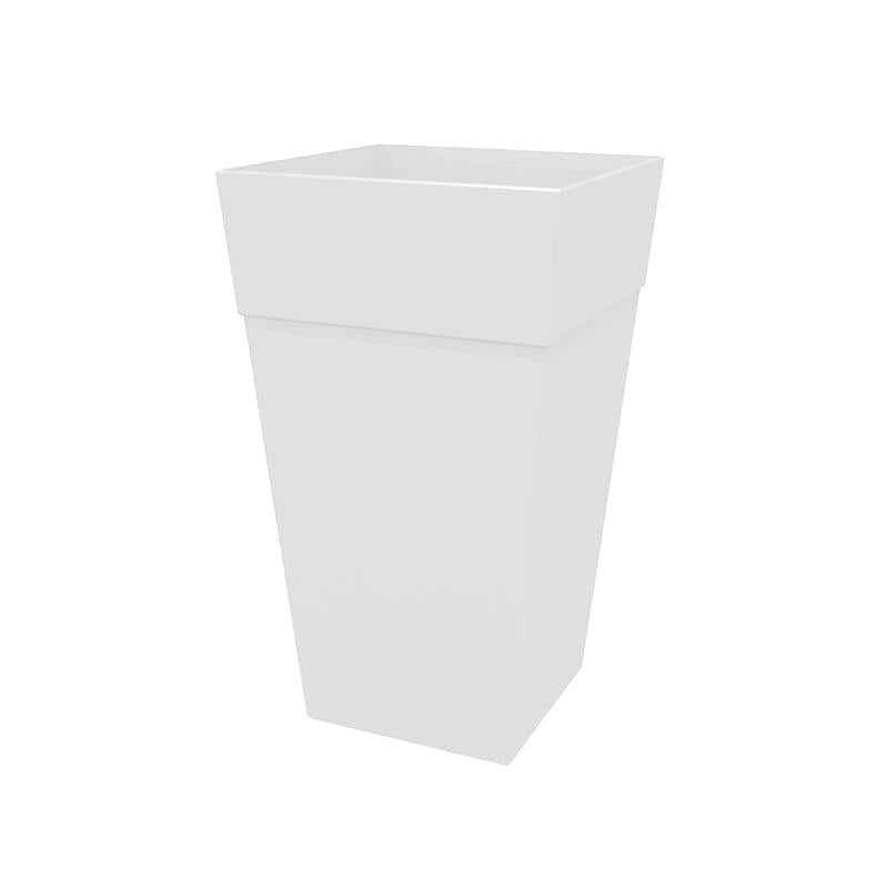 BLOEM - Bloem Finley 25 in. H X 14.65 in. W X 14.65 in. D Resin Tall Tapered Planter Casper White