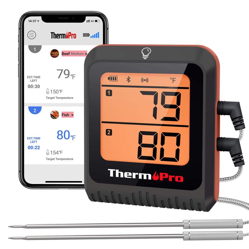 THERMOPRO - ThermoPro LCD Bluetooth Enabled Grill/Meat Thermometer