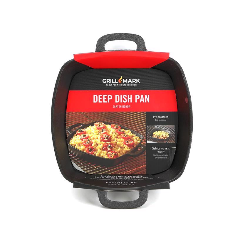 GRILL MARK - Grill Mark Cast Iron Deep Dish Pan 12.8 in. L X 10.3 in. W 1 pk