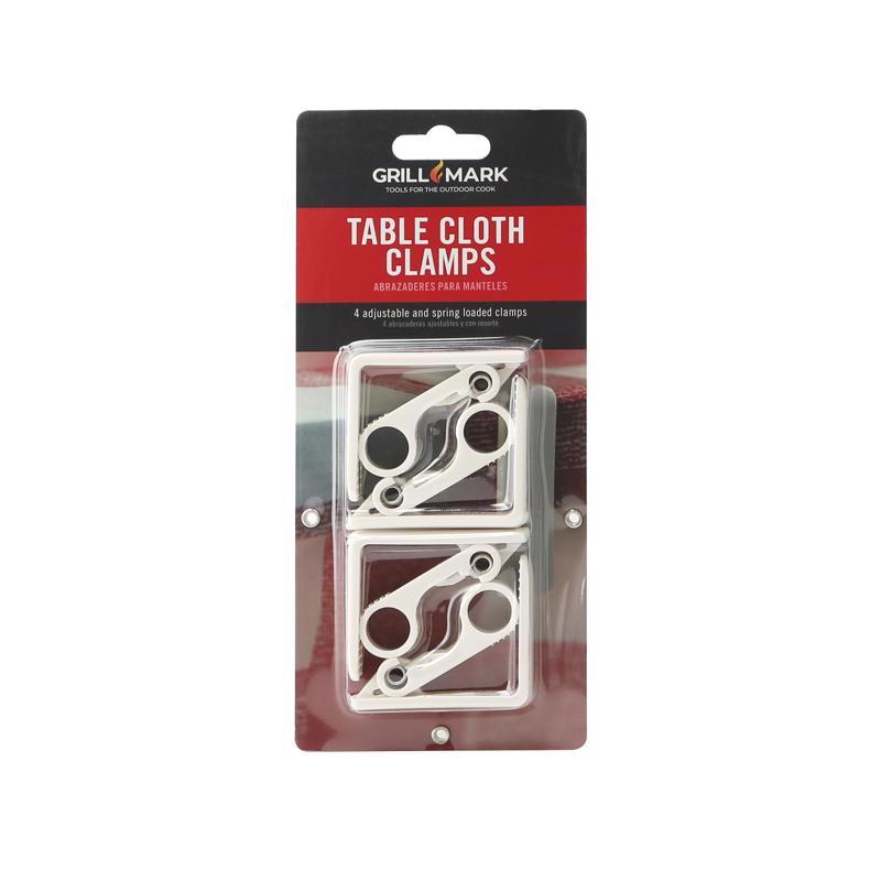 GRILL MARK - Grill Mark White Plastic Classic Tablecloth Clamps 4 pc