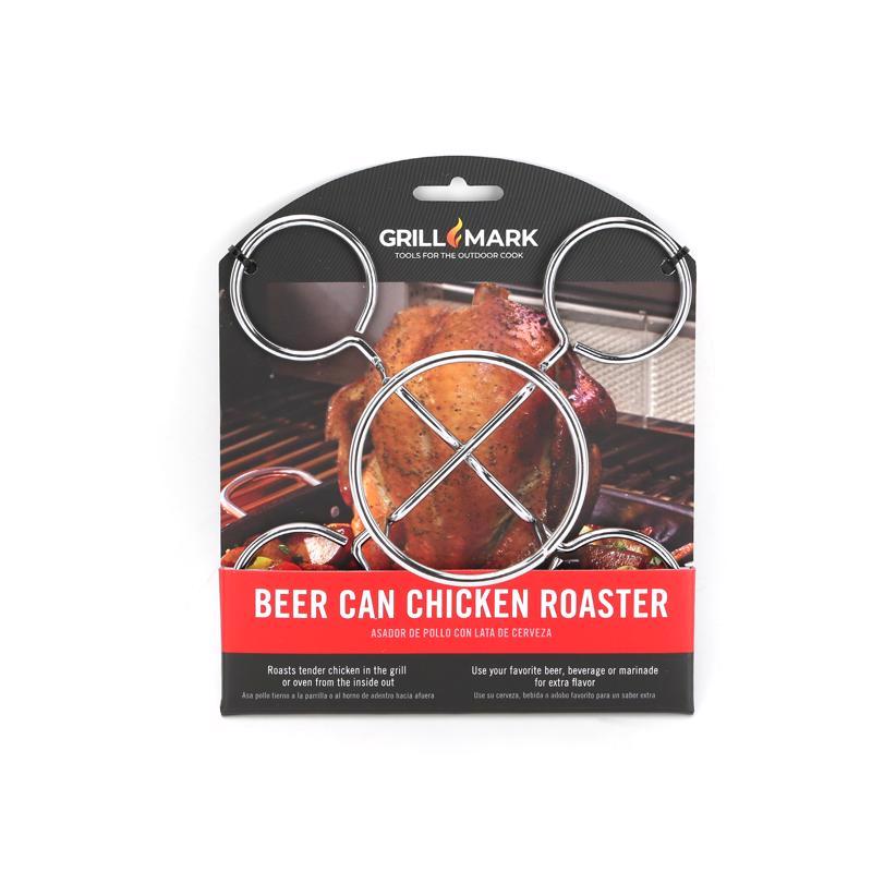 GRILL MARK - Grill Mark Steel Beer Can Poultry Roaster 6 in. L X 6 in. W 1 pk